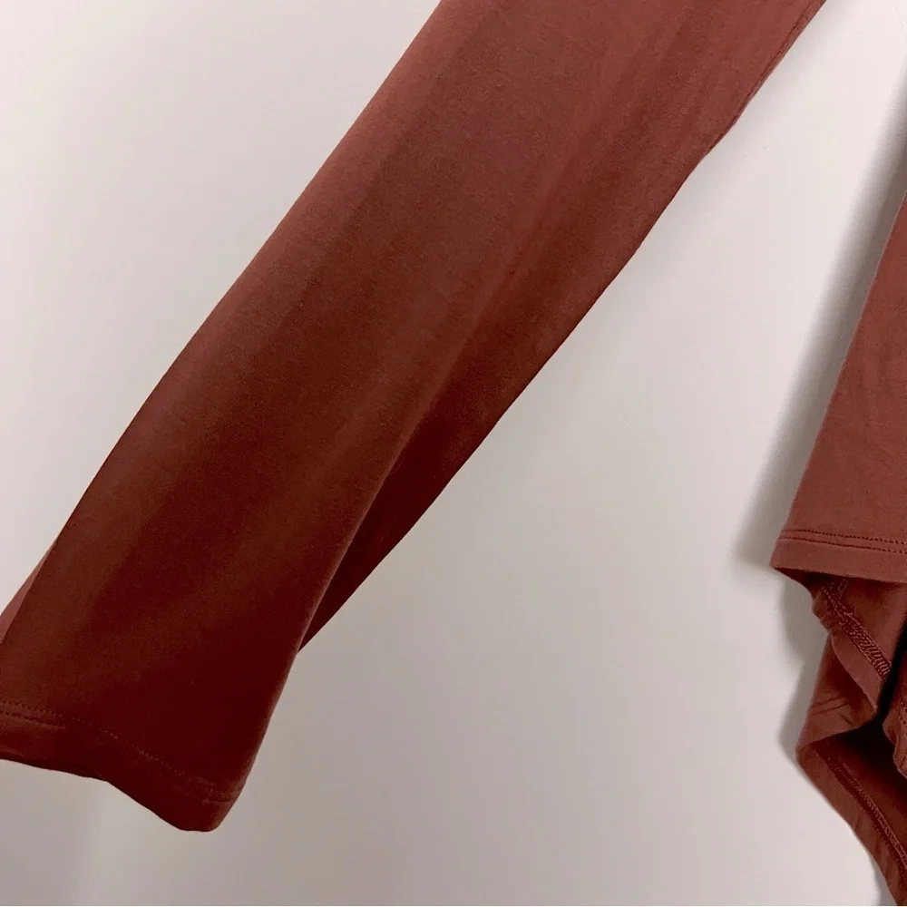 Lululemon Up for Down Time Long Sleeve Modal Top W3DU25 Dark Terracotta NEW